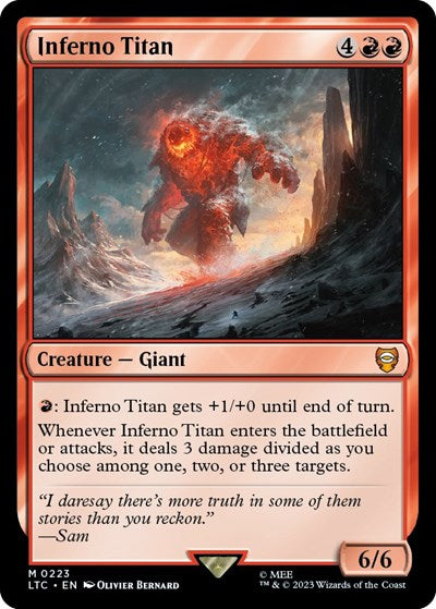 Inferno Titan (LTC) #223 Mythic Rare (Lightly Played) Commander: The Lord of the Rings: Tales of Middle-earth Magic: The Gathering: 2023
