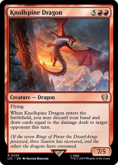 Knollspine Dragon (LTC) #224 Rare (Lightly Played) Commander: The Lord of the Rings: Tales of Middle-earth Magic: The Gathering: 2023