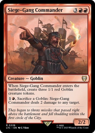 Siege Gang Commander (LTC) #228 Rare (Lightly Played) Commander: The Lord of the Rings: Tales of Middle-earth Magic: The Gathering: 2023