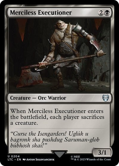 Merciless Executioner (LTC) #204 Uncommon (Lightly Played) Commander: The Lord of the Rings: Tales of Middle-earth Magic: The Gathering: 2023