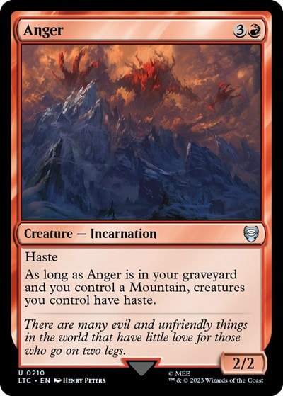 Anger (LTC) #210 Uncommon (Lightly Played) Commander: The Lord of the Rings: Tales of Middle-earth Magic: The Gathering: 2023