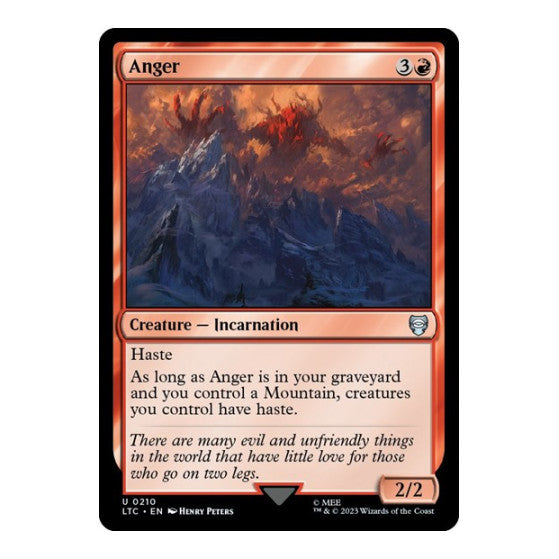 Anger (LTC) #210 Uncommon (Lightly Played) Commander: The Lord of the Rings: Tales of Middle-earth Magic: The Gathering: 2023