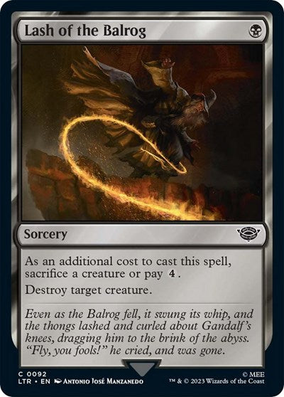 Lash of the Balrog (LTR) #92 Common (Lightly Played) Universes Beyond: The Lord of the Rings: Tales of Middle-earth Magic: The Gathering: 2023