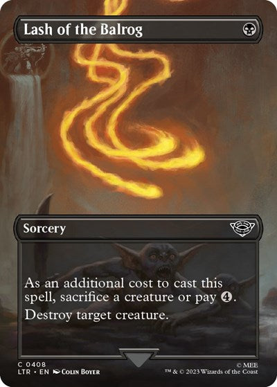 Lash of the Balrog Borderless (LTR) #408 Common (Lightly Played) Universes Beyond: The Lord of the Rings: Tales of Middle-earth Magic: The Gathering: 2023