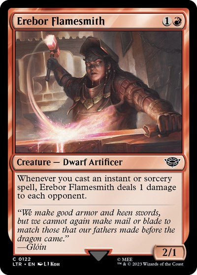 Erebor Flamesmith (LTR) #122 Common (Lightly Played) Universes Beyond: The Lord of the Rings: Tales of Middle-earth Magic: The Gathering: 2023