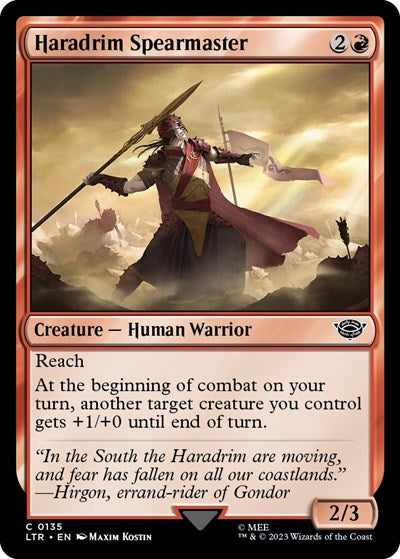 Haradrim Spearmaster (LTR) #135 Common (Lightly Played) Universes Beyond: The Lord of the Rings: Tales of Middle-earth Magic: The Gathering: 2023