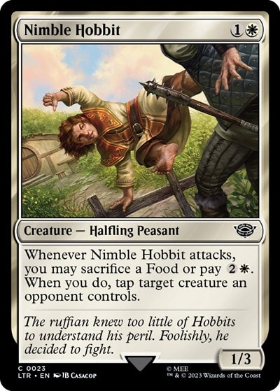 Nimble Hobbit (LTR) #23 Common (Lightly Played) Universes Beyond: The Lord of the Rings: Tales of Middle-earth Magic: The Gathering: 2023