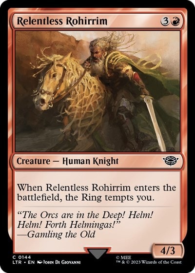 Relentless Rohirrim (LTR) #144 Common Universes Beyond: The Lord of the Rings: Tales of Middle-earth Magic: The Gathering: 2023