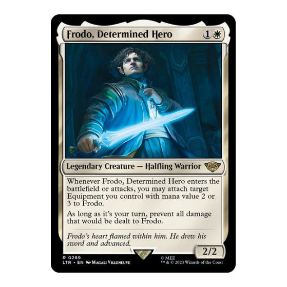 Frodo Determined Hero (LTR) #289 Rare (Lightly Played) Universes Beyond: The Lord of the Rings: Tales of Middle-earth Magic: The Gathering: 2023
