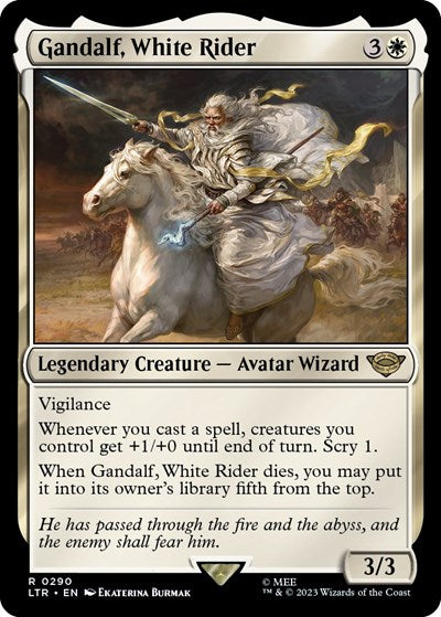 Gandalf White Rider (LTR) #290 Rare (Lightly Played) Universes Beyond: The Lord of the Rings: Tales of Middle-earth Magic: The Gathering: 2023
