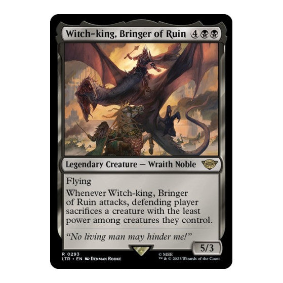 Witch king Bringer of Ruin (LTR) #293 Rare (Lightly Played) Universes Beyond: The Lord of the Rings: Tales of Middle-earth Magic: The Gathering: 2023