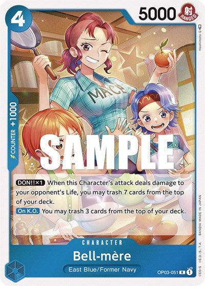 Bell mere (OP03) #OP03-051 Rare (Foil Near Mint) Pillars of Strength One Piece Card Game: 2023