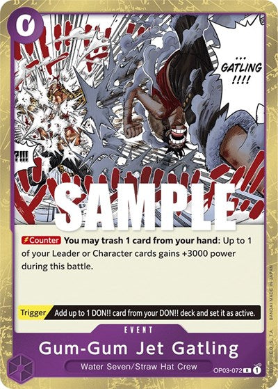 Gum Gum Jet Gatling (OP03) #OP03-072 Rare (Foil Near Mint) Pillars of Strength One Piece Card Game: 2023