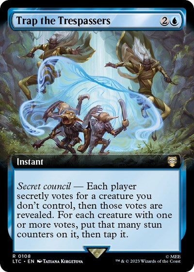 Trap the Trespassers Extended Art (LTC) #108 Rare (Near Mint) Commander: The Lord of the Rings: Tales of Middle-earth Magic: The Gathering: 2023