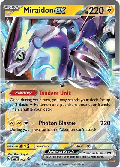 Miraidon ex 028 (SVP) #028 Promo (Holofoil Near Mint) SV: Scarlet & Violet Promo Cards Pokemon: 2023