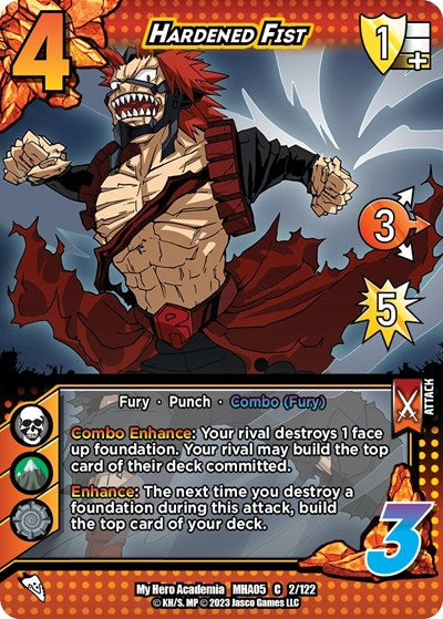 Hardened Fist (MHA5) #2/122 Common (Lightly Played) UniVersus: My Hero Academia: Undaunted Raid UniVersus: 2023
