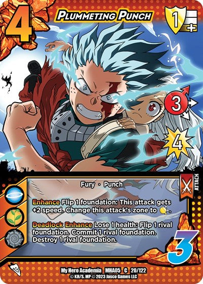 Plummeting Punch (MHA5) #20/122 Common (Lightly Played) UniVersus: My Hero Academia: Undaunted Raid UniVersus: 2023