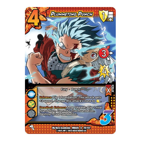 Plummeting Punch (MHA5) #20/122 Common (Lightly Played) UniVersus: My Hero Academia: Undaunted Raid UniVersus: 2023