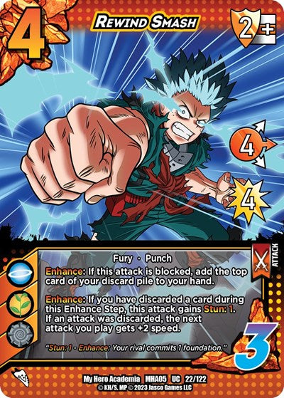 Rewind Smash (MHA5) #22/122 Uncommon (Lightly Played) UniVersus: My Hero Academia: Undaunted Raid UniVersus: 2023
