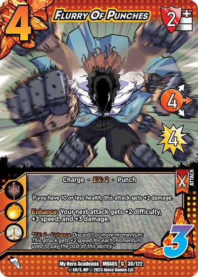 Flurry Of Punches (MHA5) #30/122 Common (Lightly Played) UniVersus: My Hero Academia: Undaunted Raid UniVersus: 2023