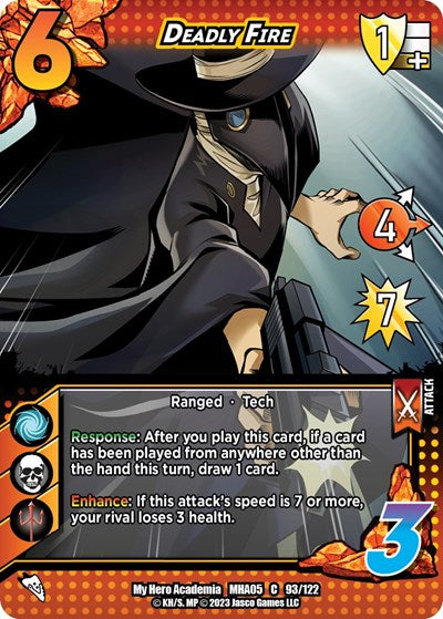 Deadly Fire (MHA5) #93/122 Common (Lightly Played) UniVersus: My Hero Academia: Undaunted Raid UniVersus: 2023