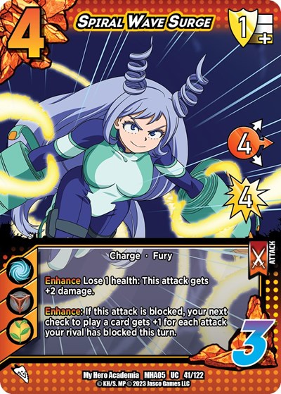 Spiral Wave Surge (MHA5) #41/122 Uncommon (Lightly Played) UniVersus: My Hero Academia: Undaunted Raid UniVersus: 2023