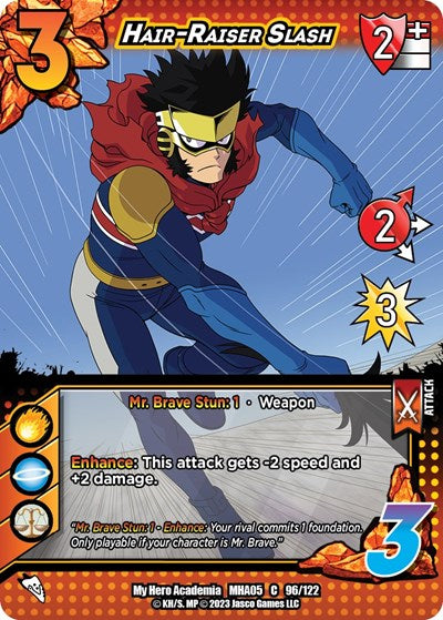 Hair-Raiser Slash (MHA5) #96/122 Common (Lightly Played) UniVersus: My Hero Academia: Undaunted Raid UniVersus: 2023