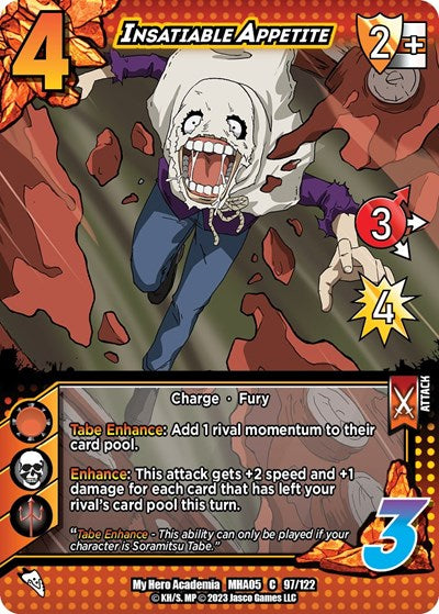 Insatiable Appetite (MHA5) #97/122 Common (Lightly Played) UniVersus: My Hero Academia: Undaunted Raid UniVersus: 2023