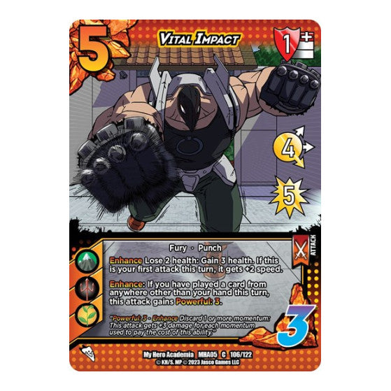 Vital Impact (MHA5) #106/122 Common (Lightly Played) UniVersus: My Hero Academia: Undaunted Raid UniVersus: 2023