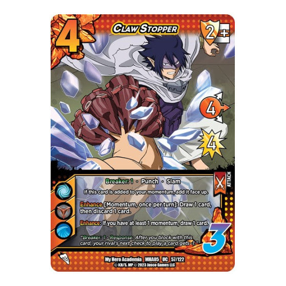 Claw Stopper (MHA5) #57/122 Uncommon (Lightly Played) UniVersus: My Hero Academia: Undaunted Raid UniVersus: 2023