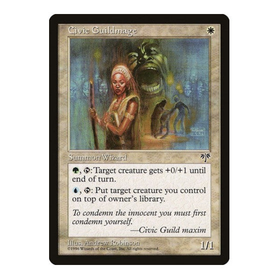 Civic Guildmage (MIR) #7 Common (Lightly Played) Mirage Magic: The Gathering: 1996