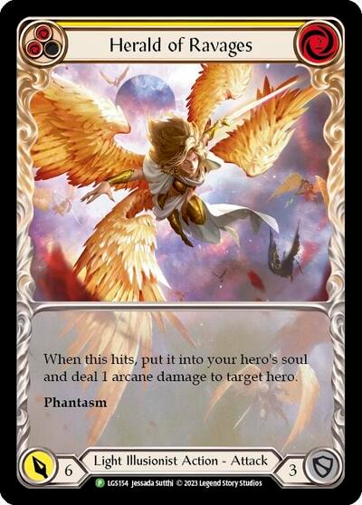 Herald of Ravages (Extended Art) (Yellow) - LGS154 (PR) #LGS154 Promo (Rainbow Foil Near Mint) Flesh and Blood: Promo Cards Flesh and Blood TCG: 2019