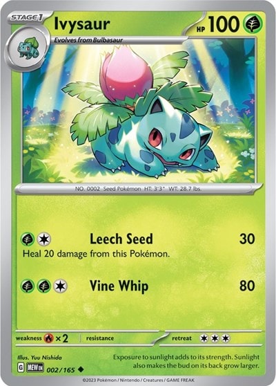 Ivysaur - 002/165 (MEW) #002/165 Uncommon (Near Mint) SV: Scarlet & Violet 151 Pokemon: 2023