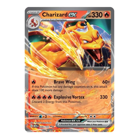 Charizard ex 006 165 (MEW) #006/165 Double Rare SV: Scarlet & Violet 151 Pokemon: 2023