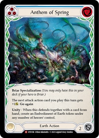 Anthem of Spring (DTD) #DTD196 Majestic (Lightly Played) Dusk till Dawn Flesh and Blood TCG: 2023