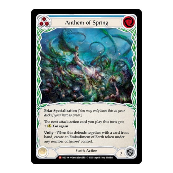 Anthem of Spring (DTD) #DTD196 Majestic (Lightly Played) Dusk till Dawn Flesh and Blood TCG: 2023