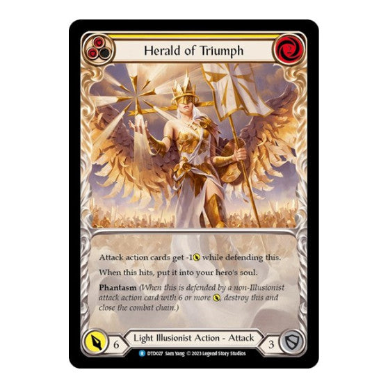 Herald of Triumph (Yellow) (DTD) #DTD027 Rare (Lightly Played) Dusk till Dawn Flesh and Blood TCG: 2023