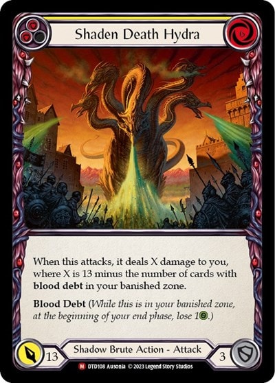 Shaden Death Hydra (DTD) #DTD108 Majestic (Lightly Played) Dusk till Dawn Flesh and Blood TCG: 2023