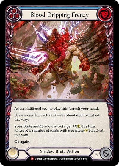 Blood Dripping Frenzy (DTD) #DTD111 Majestic (Lightly Played) Dusk till Dawn Flesh and Blood TCG: 2023