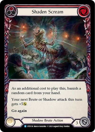 Shaden Scream Red (DTD) #DTD118 Rare Dusk till Dawn Flesh and Blood TCG: 2023