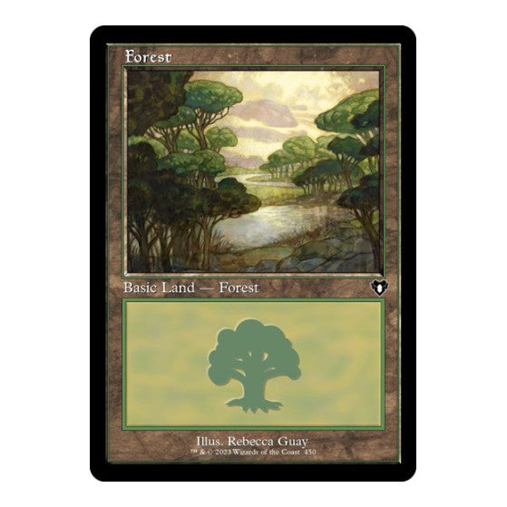 Forest 450 Retro Frame (CMM) #450 Land (Foil Lightly Played) Commander Masters Magic: The Gathering: 2023