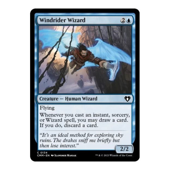 Windrider Wizard (CMM) #134 Common (Lightly Played) Commander Masters Magic: The Gathering: 2023