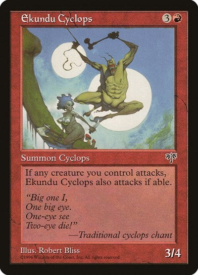 Ekundu Cyclops (MIR) #171 Common (Moderately Played) Mirage Magic: The Gathering: 1996