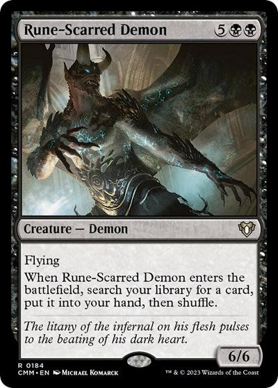 Rune Scarred Demon (CMM) #184 Rare (Lightly Played) Commander Masters Magic: The Gathering: 2023
