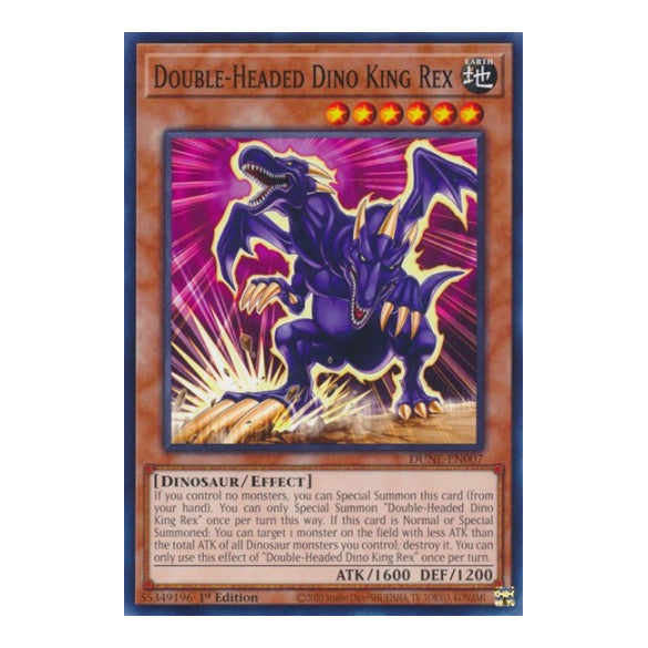Double-Headed Dino King Rex (DUNE) #DUNE-EN007 Common (1st Edition Near Mint) Duelist Nexus YuGiOh: 2023