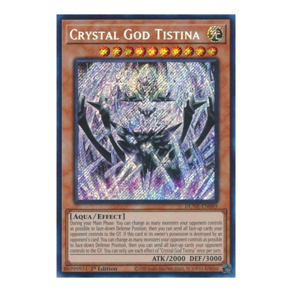 Crystal God Tistina (DUNE) #DUNE-EN089 Secret Rare (1st Edition Near Mint) Duelist Nexus YuGiOh: 2023