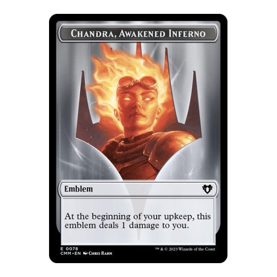 Emblem - Chandra, Awakened Inferno // Wizard Double-Sided Token (CMM) #78 // 71 T (Lightly Played) Commander Masters Magic: The Gathering: 2023