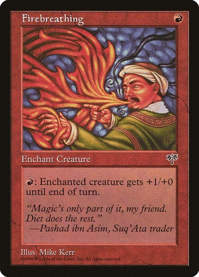 Firebreathing (MIR) #174 Common (Lightly Played) Mirage Magic: 1996