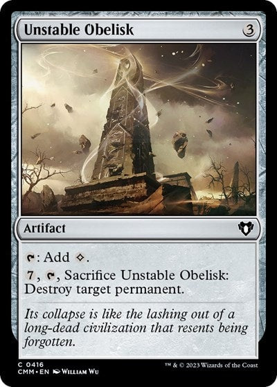 Unstable Obelisk (CMM) #416 Common (Lightly Played) Commander Masters Magic: The Gathering: 2023