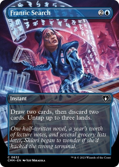 Frantic Search Borderless (CMM) #632 Common (Lightly Played) Commander Masters Magic: The Gathering: 2023